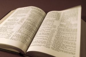 Photograph of an open bible